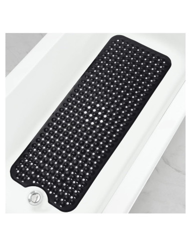 Alfombrilla de Baño Antideslizante Linoows 101.6x40.6 cm Negra