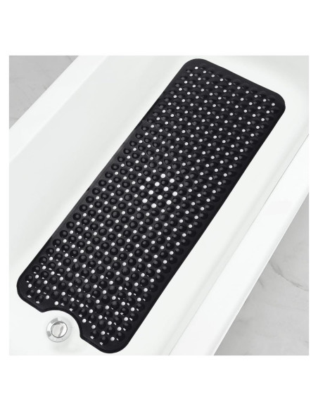 Alfombrilla de Baño Antideslizante Linoows 101.6x40.6 cm Negra Alfombrilla de Baño Antideslizante Linoows 101.6x40.6 cm Negra
