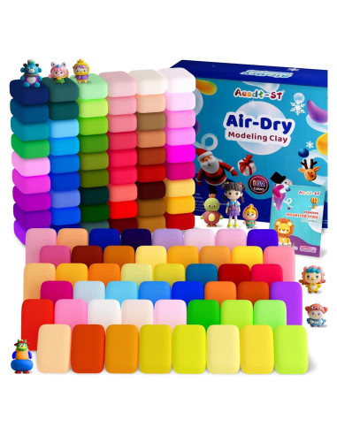 Kit de Arcilla Secada al Aire Aestd-ST 102 Colores para Niños