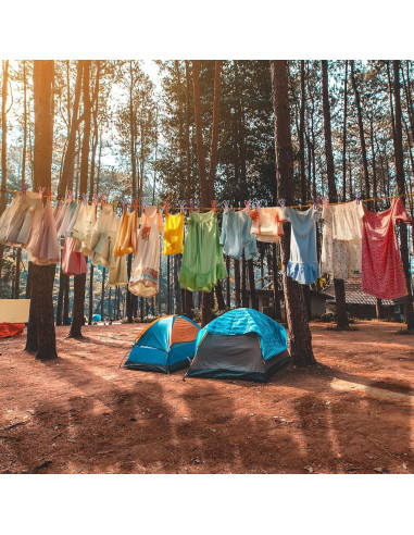 Cuerda de Ropa Portátil Windyun 7.92m con 24 Pinzas y Bolsa