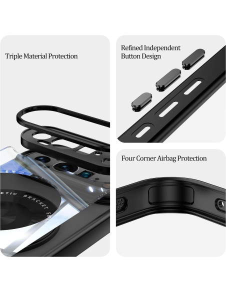 Funda Google Pixel 9 Pro XL Wousunly Protección Militar Negra Funda Google Pixel 9 Pro XL Wousunly Protección Militar Negra