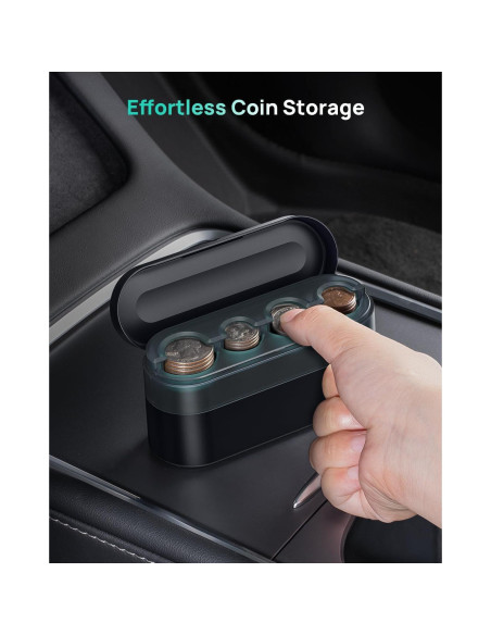 Organizador de Monedas HALOBLK HL01CB para Coche Negro Organizador de Monedas HALOBLK HL01CB para Coche Negro