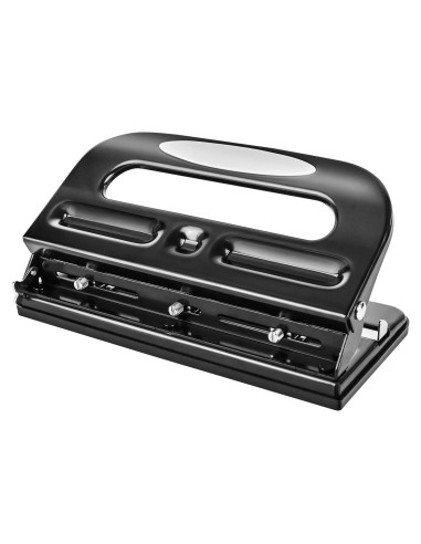 Perforadora manual Amazon Basics 3 agujeros 30 hojas negra