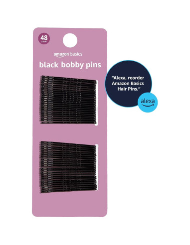 Pasadores de Pelo Amazon Basics Negros - 48 Unidades