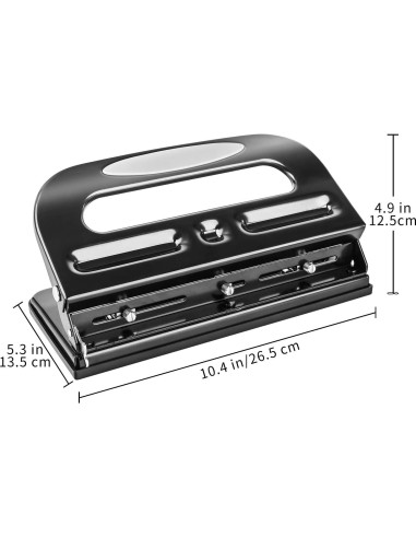 Perforadora manual Amazon Basics 3 agujeros 30 hojas negra