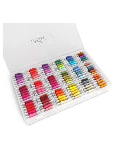 Kit de Hilos de Bordado ATTERET 108 Colores Algodón y Metálicos