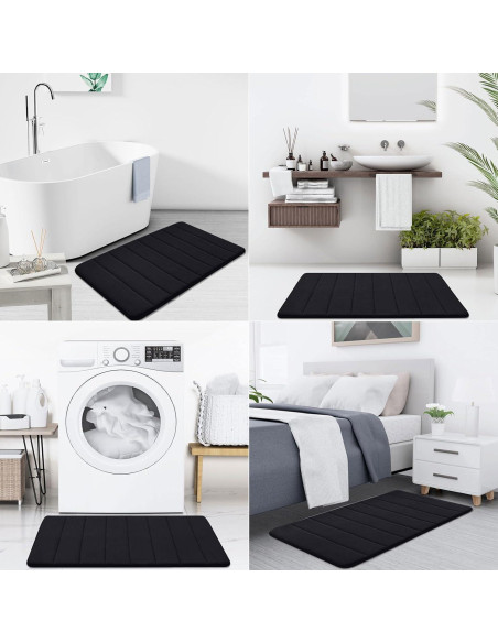 Alfombra de Baño Buganda 61x41 cm Antideslizante Negra Alfombra de Baño Buganda 61x41 cm Antideslizante Negra