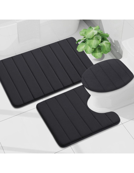 Alfombra de Baño Buganda 61x41 cm Antideslizante Negra Alfombra de Baño Buganda 61x41 cm Antideslizante Negra