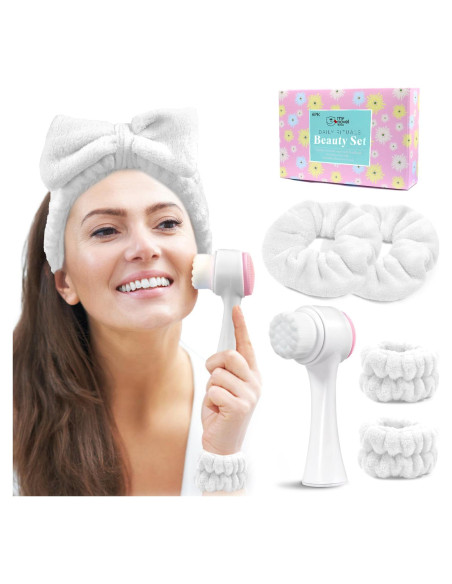 Conjunto Diadema y Cepillo Facial Mis Cosas Novedosas - Blanco Conjunto Diadema y Cepillo Facial Mis Cosas Novedosas - Blanco