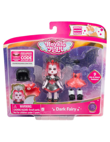 Muñeca Hada Oscura Royale High 7.62 cm con 9 Accesorios