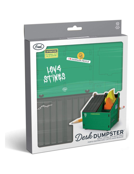 Soporte para lápices Genuine Fred Desk Dumpster con 100 notas Soporte para lápices Genuine Fred Desk Dumpster con 100 notas