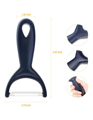 Pelador de Verduras Tagefa Ergonómico Acero Inoxidable Azul