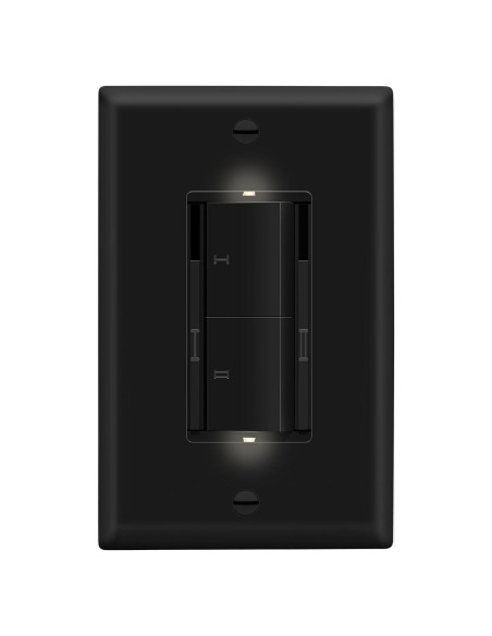 Interruptor Regulador Doble LIDER LED Negro 1 Polo Sin Neutro Interruptor Regulador Doble LIDER LED Negro 1 Polo Sin Neutro