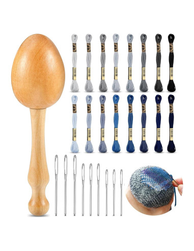 Kit de Remendado Jexine con Huevo, Agujas y Hilos 16 Colores