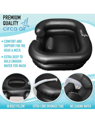 Basin de Lavado de Cabello Inflable Circa Air - Negro 62x50cm