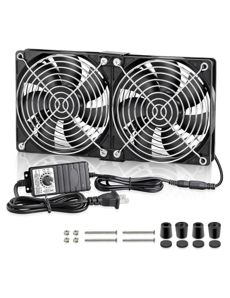 Ventilador de Computadora GDSTIME 2x120mm CA Control Velocidad Ventilador de Computadora GDSTIME 2x120mm CA Control Velocidad