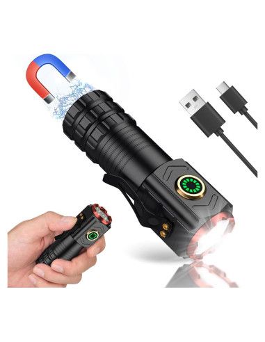 Linterna de Bolsillo GuDoQi Recargable 2000 Lúmenes USB C