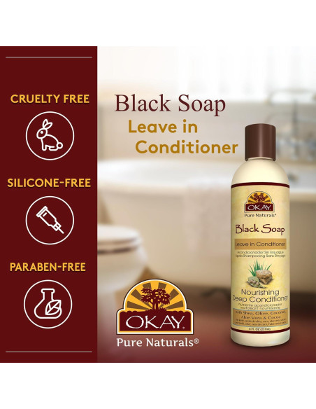 Acondicionador Sin Enjuague OKAY Jabón Negro Africano 226g Acondicionador Sin Enjuague OKAY Jabón Negro Africano 226g