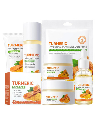 Kit de Cuidado Facial de Cúrcuma Etuanxi 11 Piezas