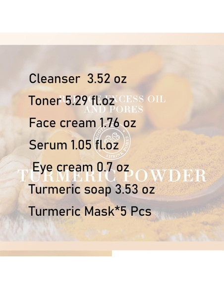 Kit de Cuidado Facial de Cúrcuma Etuanxi 11 Piezas Kit de Cuidado Facial de Cúrcuma Etuanxi 11 Piezas