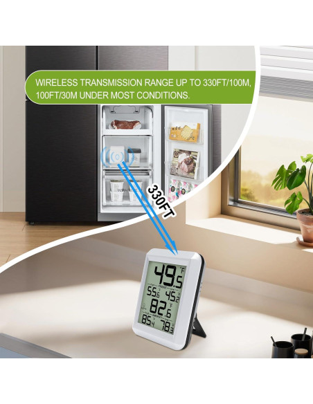 Termómetro Digital de Refrigerador Urageuxy WS0420S - Rango -40C a 60C Termómetro Digital de Refrigerador Urageuxy WS0420S - Rango -40C a 60C