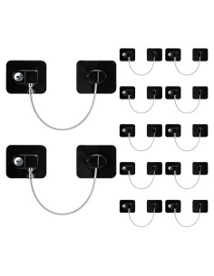 Paquete de 12 Cerraduras Adhesivas para Refrigerador Negro