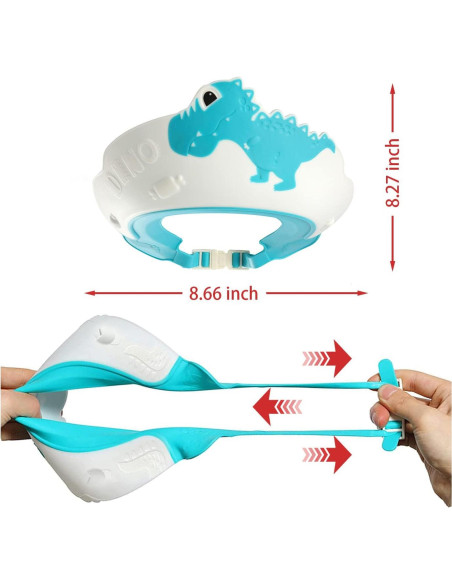 Gorro de Ducha para Bebé Thcbme Dinosaurio Azul Ajustable Gorro de Ducha para Bebé Thcbme Dinosaurio Azul Ajustable
