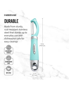 Pelador Euro Farberware Acero Inoxidable 20 cm Aqua Sky 2