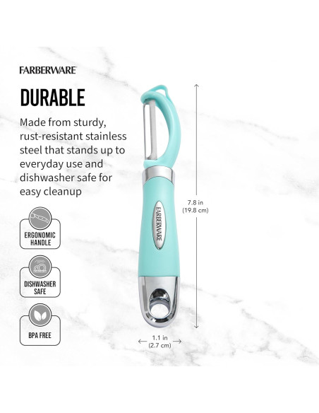 Pelador Euro Farberware Acero Inoxidable 20 cm Aqua Sky Pelador Euro Farberware Acero Inoxidable 20 cm Aqua Sky
