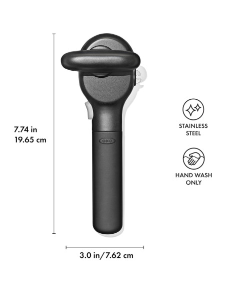 Abrelatas OXO Good Grips Bisel Suave Negro Acero Inoxidable Abrelatas OXO Good Grips Bisel Suave Negro Acero Inoxidable