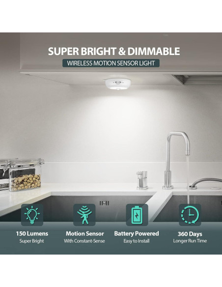 Sensor de Movimiento Luz LED Reoshine 6000K 3 Paquete Sensor de Movimiento Luz LED Reoshine 6000K 3 Paquete