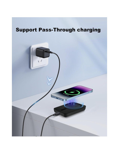 Cargador Portátil Inalámbrico Miady 5000mAh USB-C 12W