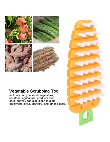 Cepillo para Verduras y Patatas TOPINCN Naranja 14x6cm Cepillo para Verduras y Patatas TOPINCN Naranja 14x6cm