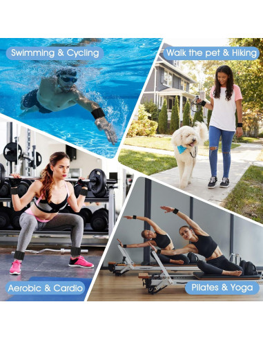 Pesas de Muñeca Ajustables FOUUAAOOU 0.9kg para Yoga y Gimnasio
