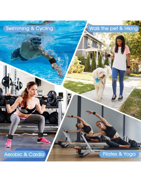 Pesas de Muñeca Ajustables FOUUAAOOU 0.9kg para Yoga y Gimnasio Pesas de Muñeca Ajustables FOUUAAOOU 0.9kg para Yoga y Gimnasio