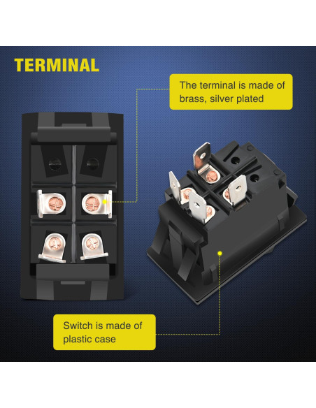 Interruptor ON-Off Nilight 4 Pines DPST 12V 20A Aluminio Negro Interruptor ON-Off Nilight 4 Pines DPST 12V 20A Aluminio Negro