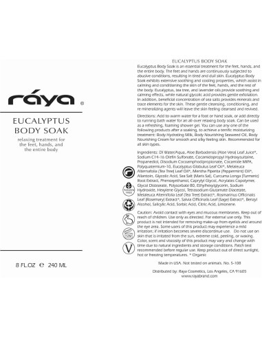 Baño de Eucalipto RAYA 236 ml | Relajante para Pies y Manos
