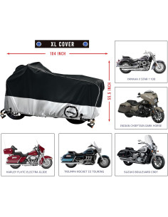Funda de Motocicleta Nuzari XL Impermeable con Tiras Reflectantes 2