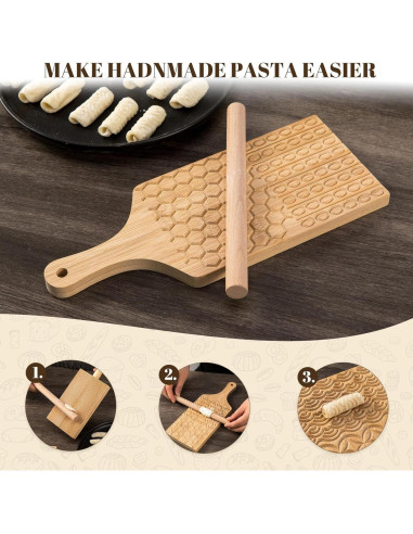 Set de Tablas y Rodillos de Gnocchi PARBEE - Madera, 5 Piezas