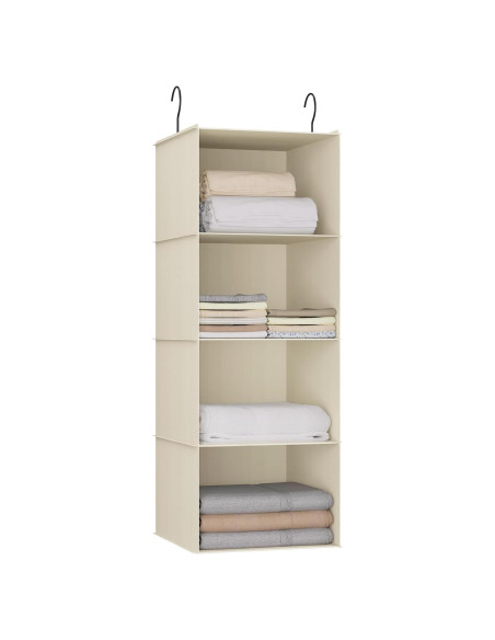 Organizador de Closet Colgante DonYeco 4 Estantes Beige Organizador de Closet Colgante DonYeco 4 Estantes Beige