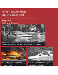 Martillo de Seguridad HHXS para Automóvil - Rompedor de Ventanas y Cortador de Cinturones 2