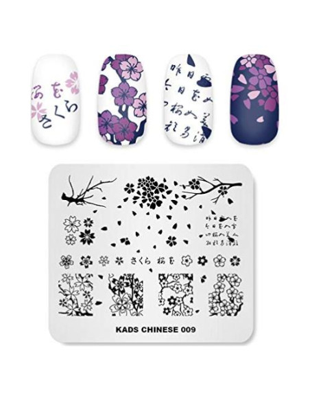 Plantilla de Estampado de Uñas KADS CH009 Acero Inoxidable 8x7cm Plantilla de Estampado de Uñas KADS CH009 Acero Inoxidable 8x7cm