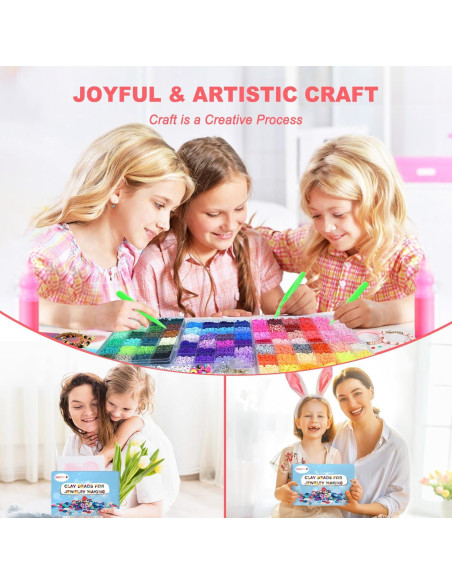 Kit de Fabricación de Pulseras Redtwo 21600 Pcs 144 Colores Kit de Fabricación de Pulseras Redtwo 21600 Pcs 144 Colores