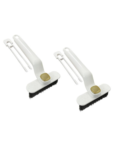 2 Cepillos de Limpieza de Ranuras KVZVK, Cerdas Duras, Blanco