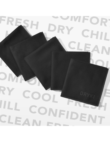 Toallas Refrescantes DRYKI - Microfibra 25.4x25.4cm - 5 Paquete Toallas Refrescantes DRYKI - Microfibra 25.4x25.4cm - 5 Paquete