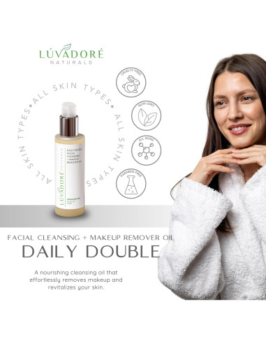 Limpiador Facial Doble Diario Luvadore 2 en 1 Aceite 113g