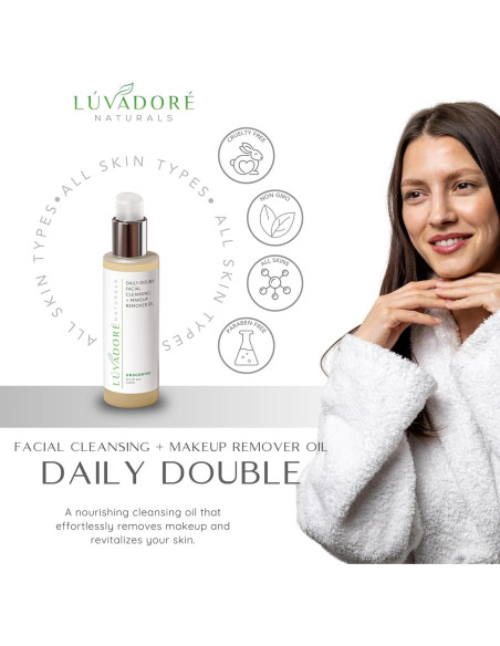 Limpiador Facial Doble Diario Luvadore 2 en 1 Aceite 113g