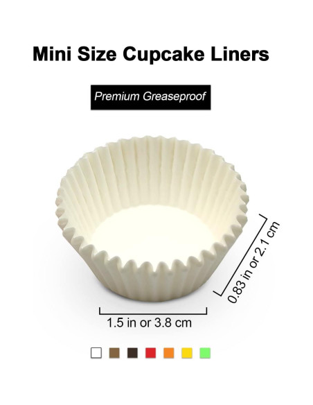 Forros para Mini Cupcakes Bakehope 300 unidades Blancos Forros para Mini Cupcakes Bakehope 300 unidades Blancos
