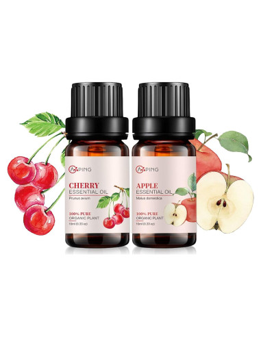 Aceites Esenciales AOPING Manzana y Cereza 100% Puro 2x10ml