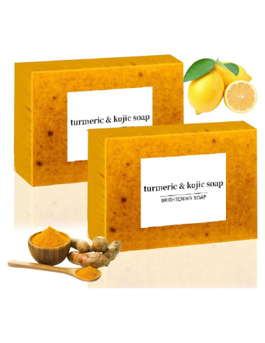 Jabón de Limón y Cúrcuma Guluxly - Hidratante Facial y Corporal (2 unidades)